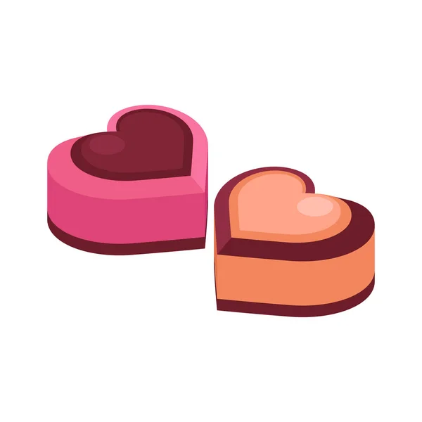 Isometric Heart Shaped Chocolate Sweets Vector Illustration — Stock Vector