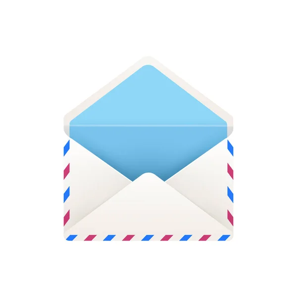 Ilustração Vetorial Envelope Postal Vazio Realista — Vetor de Stock