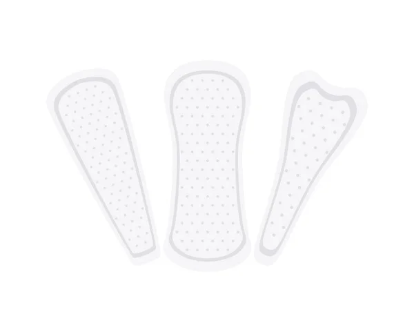 Icône Plate Hygiène Féminine Avec Des Coussinets Différentes Formes Illustration — Image vectorielle