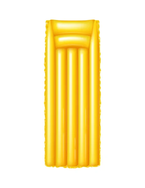 Реалистичная Надувная Жёлтая Надувная Надувная Иллюстрация Вектора Верхнего Вида — стоковый вектор