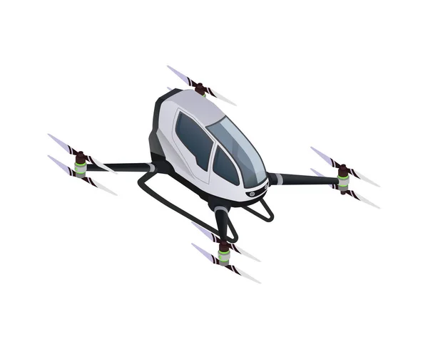 Isometric Drone Unmanned Aerial Vehicle Vector Illustration — Stock Vector
