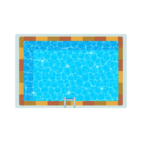 Rechteckiger Pool Mit Blauem Wasser Von Oben Ansicht Flache Vektorillustration — Stockvektor
