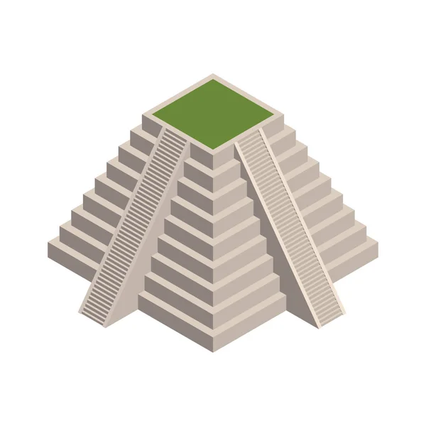 Изометрическая Древняя Пирамида Майя — стоковый вектор