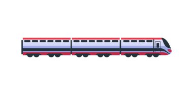 Modern yüksek hızlı tren düz vektör çizimi
