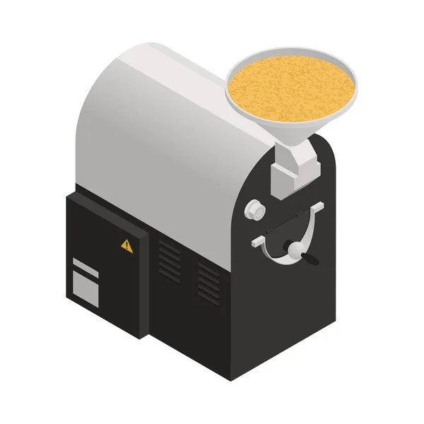 Kaffeeindustrie Produktion Fabrikausrüstung Isometrisches Symbol Vektor Illustration — Stockvektor