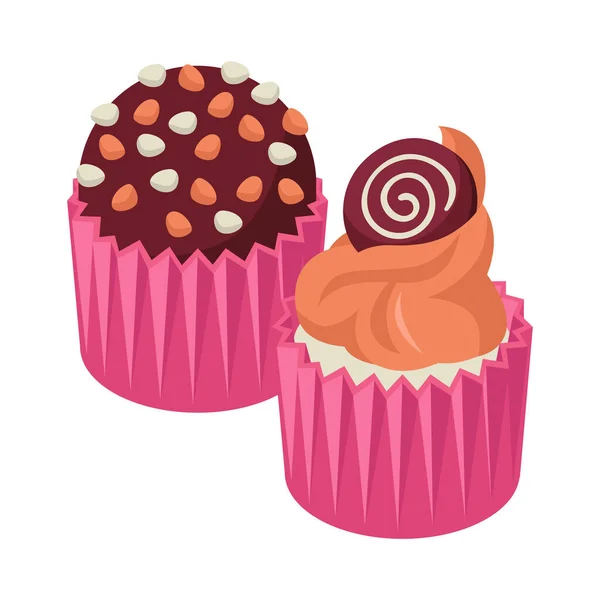 Handgemachte Schokolade Süßigkeiten Isometrisches Symbol Vektorillustration — Stockvektor