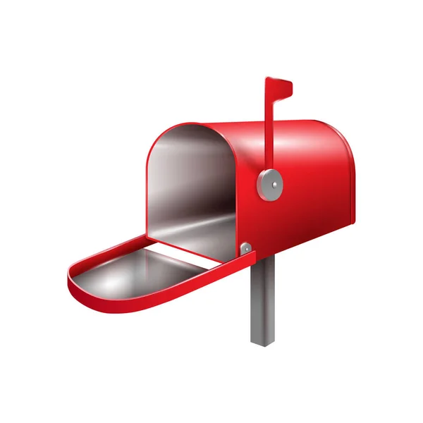 Ρεαλιστική Κενή Απεικόνιση Διάνυσμα Κόκκινο Γραμματοκιβώτιο — Διανυσματικό Αρχείο