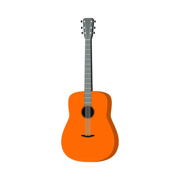 Guitarra Estilo Plano Sobre Fondo Blanco Vector Ilustración — Vector de stock