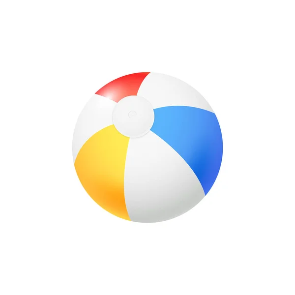 Boule Gonflable Colorée Réaliste Pour Illustration Vectorielle Piscine — Image vectorielle