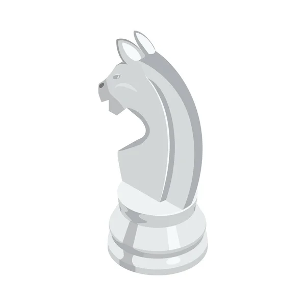 Cavaleiro Xadrez Branco Visão Traseira Ícone Isométrico Ilustração Vetorial —  Vetores de Stock