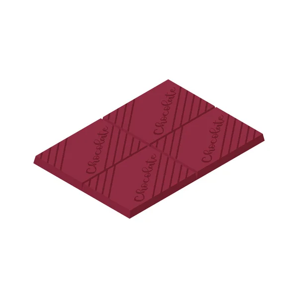 Illustration Vectorielle Icône Isométrique Barre Chocolat Noir — Image vectorielle