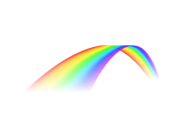 Realistiska Regnbåge Spektrum Kurva Vit Bakgrund Vektor Illustration — Stock vektor