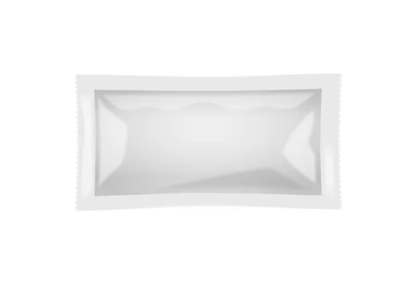 Saqueta Plástico Branco Branco Embalagem Ilustração Vetorial Realista — Vetor de Stock