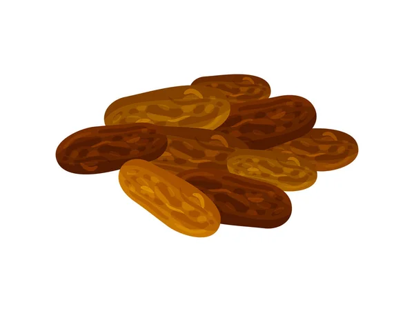 棕色葡萄干的隆起平面矢量插图 — 图库矢量图片