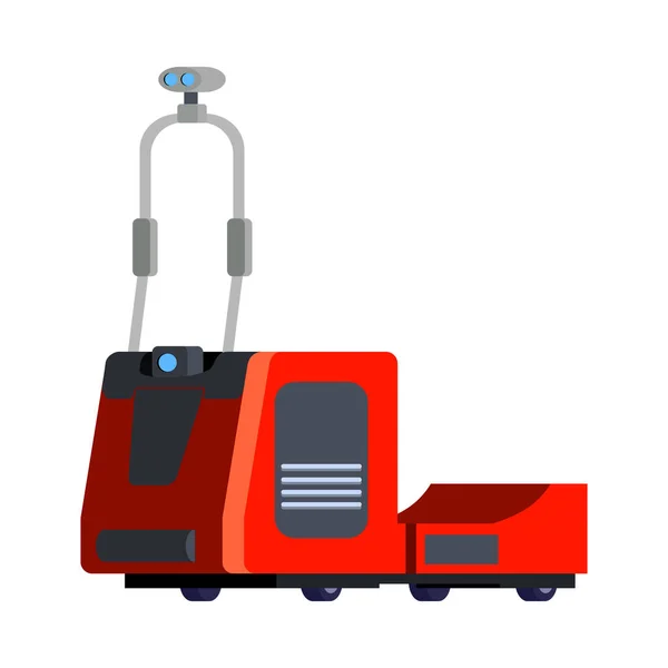 Automatisierte Robotergestützte Lagereinrichtung Flache Icon Vektor Illustration — Stockvektor