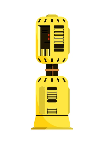 Επίπεδη Τροχιακή Μονάδα Διαστημικού Σταθμού Κίτρινο Χρώμα Διανυσματική Απεικόνιση — Διανυσματικό Αρχείο