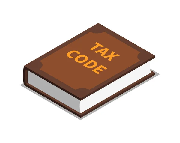 Tax Code Book Isometric Icon Vector Illustration — Stock Vector