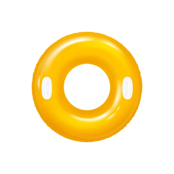 Realistische Gelbe Aufblasbare Ring Von Oben Ansicht Vektor Illustration — Stockvektor