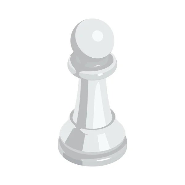 Isometrischer Weißer Bauer Schachfigur Ikone Vektor Illustration — Stockvektor