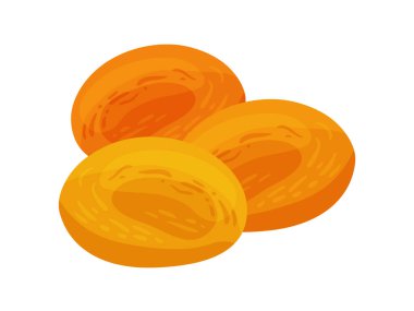 Beyaz arkaplan vektörü illüstrasyonunda yassı kayısılar