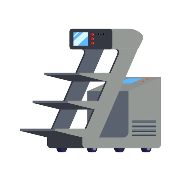 Equipo Almacén Automatizado Aparato Robótico Icono Plano Vector Ilustración — Vector de stock