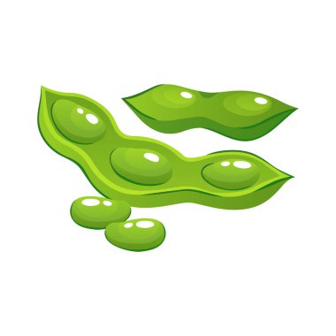 Isometric ham yeşil soya fasulyesi vektör illüstrasyonu