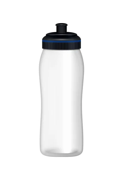 Realistic Plastic Sport Water Bottle Vector Illustration — Stock Vector