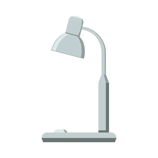 Grijze Bureaulamp Platte Stijl Witte Achtergrond Vector Illustratie — Stockvector