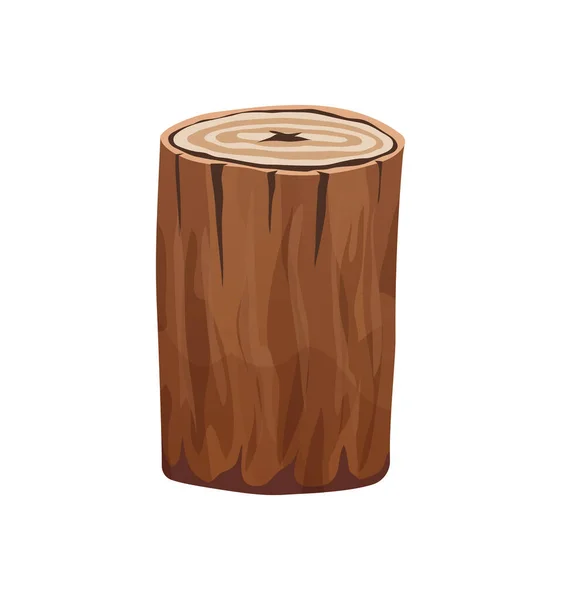 木材工业原材料样品扁平图标与木制原木白色背景矢量图解 — 图库矢量图片