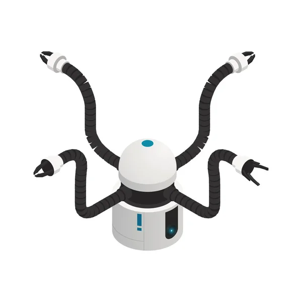 Robot Bio Pieuvre Isométrique Avec Caméra Illustration Vectorielle — Image vectorielle