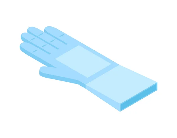Isometrische Blauwe Schermen Handschoen Pictogram Vector Illustratie — Stockvector