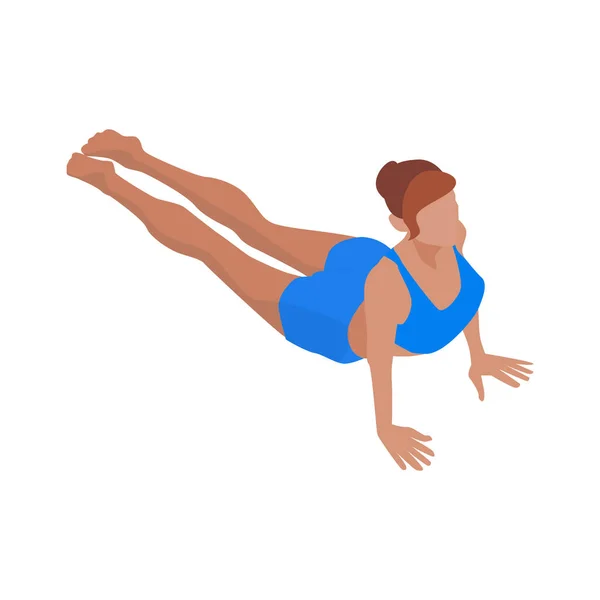 Kobra Yoga Pozisyonu Vektör Illüstrasyonunu Uygulayan Isome Kadın — Stok Vektör