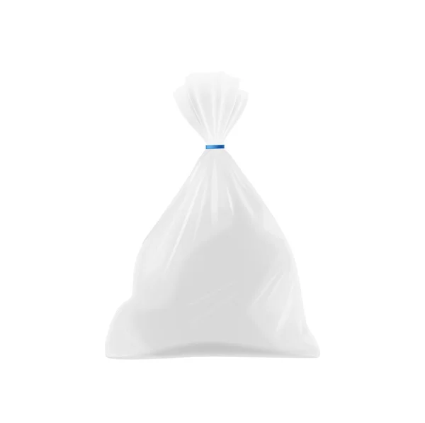 Ρεαλιστική Δεμένα Λευκό Πλαστικό Πακέτο Διανυσματική Απεικόνιση — Διανυσματικό Αρχείο