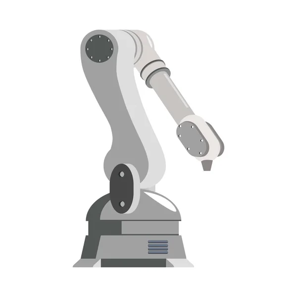 自動倉庫機器ロボットアームベクトルイラスト付きフラットアイコン — ストックベクタ