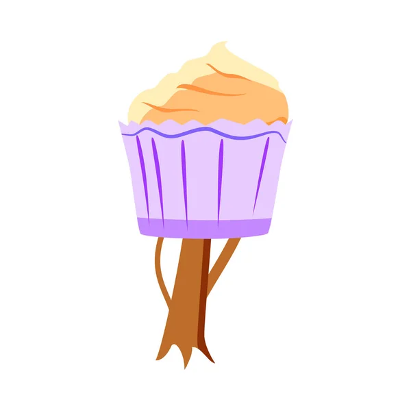 Arbre Terrestre Plat Bonbons Sucrés Avec Illustration Vectorielle Cupcake — Image vectorielle
