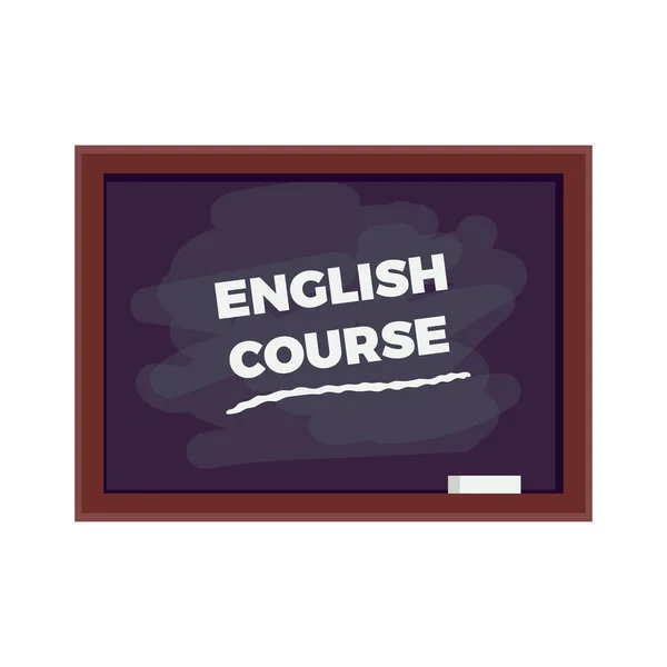 Programa Aprendizagem Línguas Estrangeiras Ícone Plano Curso Inglês Com Ilustração — Vetor de Stock