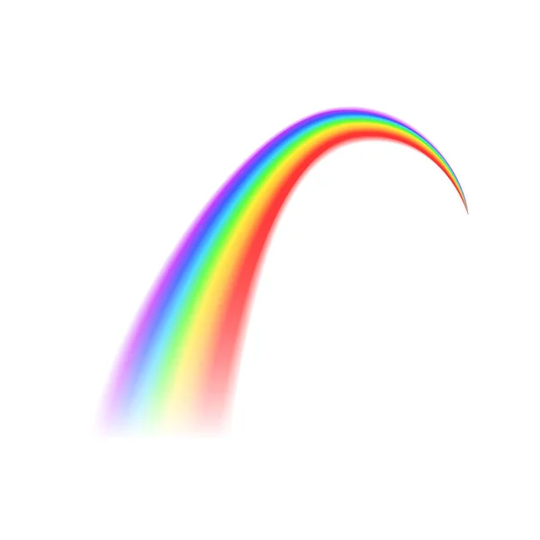 Realistiska Ljusa Regnbåge Spektrum Kurva Ikon Vit Bakgrund Vektor Illustration — Stock vektor