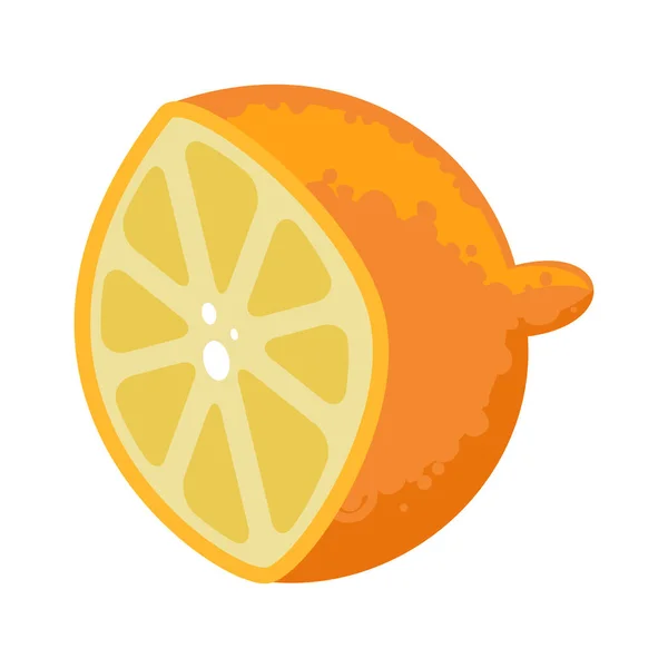 Zitronenhälfte Flachen Stil Auf Weißem Hintergrund Vektor Illustration — Stockvektor