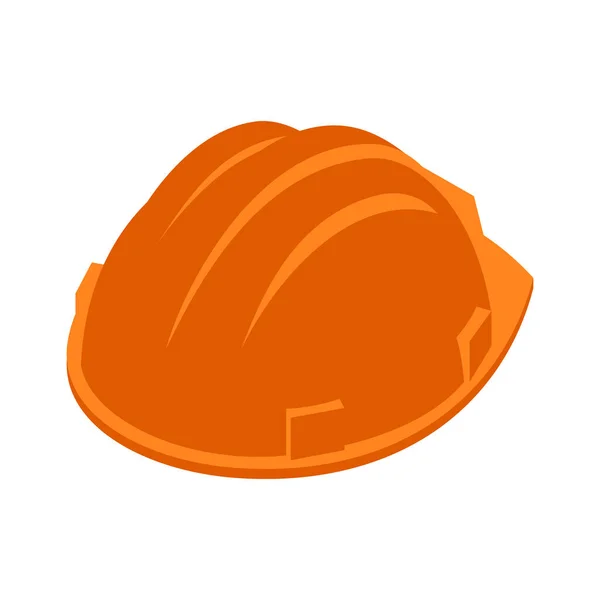 Orange Hardhat Vista Posterior Ícono Isométrico Vector Ilustración — Vector de stock