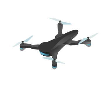 Isometric uzaktan kontrollü kuadrokopter 3d vektör illüstrasyonu