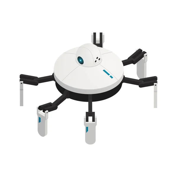Robot Isometric Bio Crabe Avec Caméra Surveillance Illustration Vectorielle — Image vectorielle