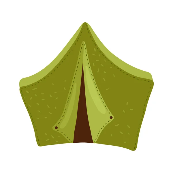 緑のキャンプテントフラットアイコンベクトルイラスト — ストックベクタ