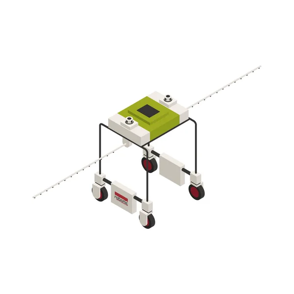 農業オートメーションロボット機器3Dベクトル図とスマート農業アイソメトリックアイコン — ストックベクタ