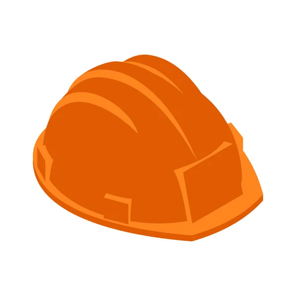 Pomarańczowy Hardhat Ikona Izometryczna Białym Tle Wektor Ilustracja — Wektor stockowy
