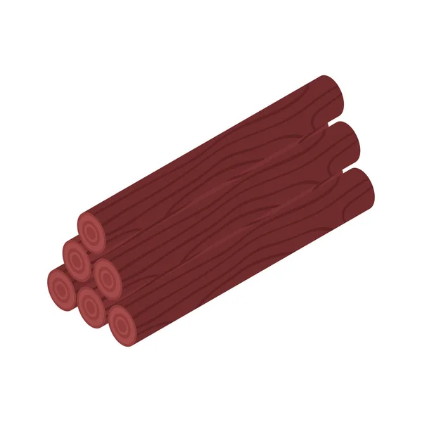 Pile Wooden Logs Isometric Icon Vector Illustration — Stock Vector