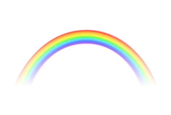 Ρεαλιστικό Φωτεινό Τόξο Ουράνιο Τόξο Κατά Λευκό Φόντο Διανυσματική Απεικόνιση — Διανυσματικό Αρχείο