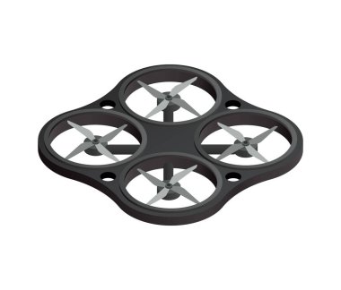 Isometric siyah kuadrokopter simgesi 3d vektör illüstrasyonu