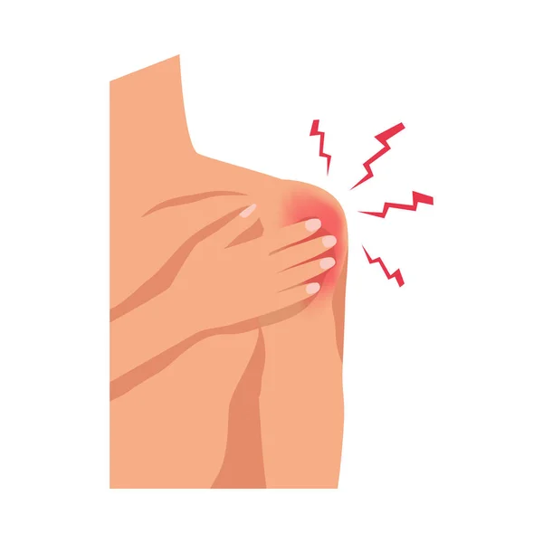 痛みを伴う肩の傷害フラットベクトルイラスト — ストックベクタ
