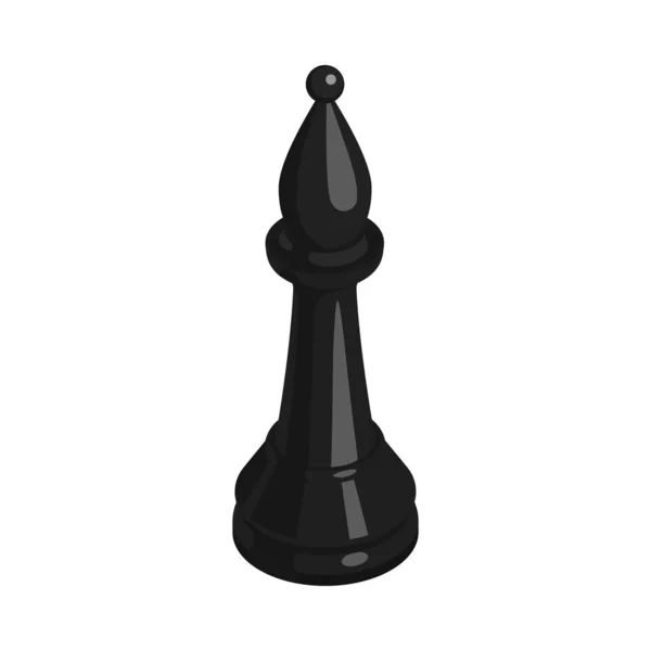 Černá Biskupská Šachová Figurka Izometrická Ikona Vektorová Ilustrace — Stockový vektor