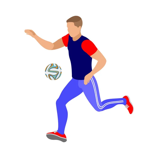 Football Masculin Isométrique Pendant Jeu Illustration Vectorielle — Image vectorielle